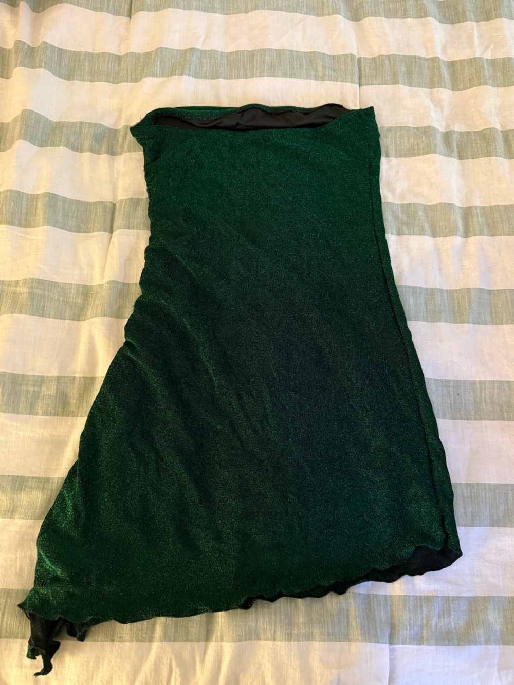 Shimmery Emerald Green Strapless Dress- Stretch Lined Style